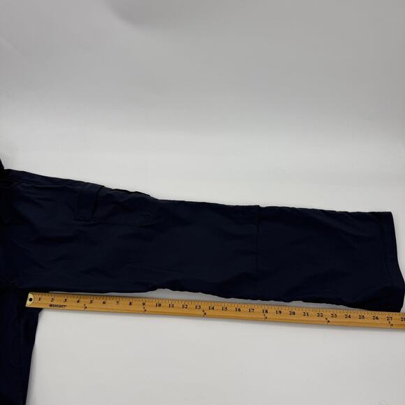 DULUTH Dry on the Fly Bootcut Pants Size 6 Blue Ink Roll Tab Hem Stretch Pockets - Picture 11 of 11